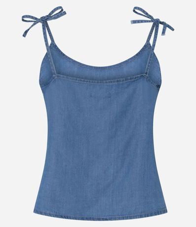 Blusa de Bretel Lazo en Liocel con Bordado Floral 8