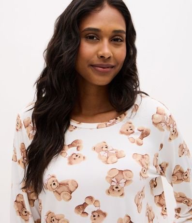 Pijama Largo Peach Touch con Estampa de Ositos 2