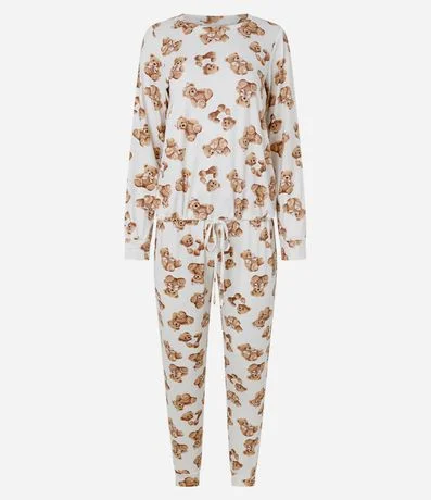 Pijama Largo Peach Touch con Estampa de Ositos