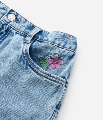 Short Infantil Regular en Jeans con Flor Bordada - Talle 7 a 14  Anos 8