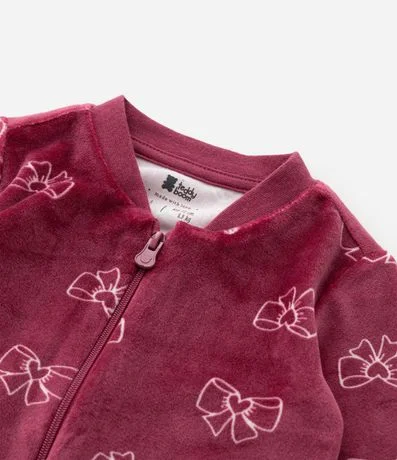 Mono Infantil en Plush con Estampa de Lazos - Talle 0 a 18 meses 8