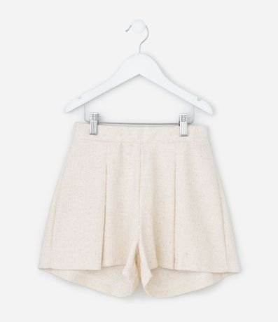 Short Pollera Infantil en Tweed con Pliegues Texturizados - Talle 5 a 14 años 2