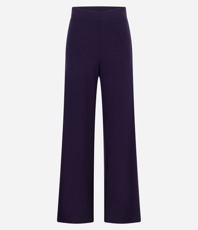 Pantalón Pantalona en Rib con Textura Acanalada y Cintura Elástica 6