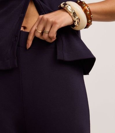 Pantalón Pantalona en Rib con Textura Acanalada y Cintura Elástica 4