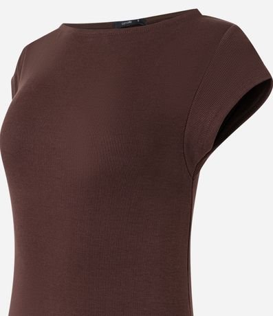 Vestido Largo Canelado en Rib con Encaje 8