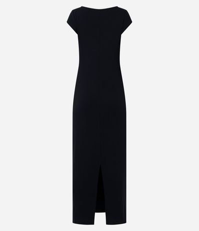 Vestido Largo Canelado en Rib con Encaje 8