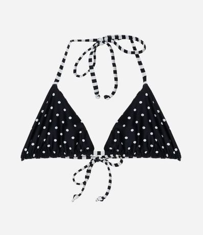 Bikini Top Triangular Fruncido en Microfibra Reversible de Lunares y Rayada 7