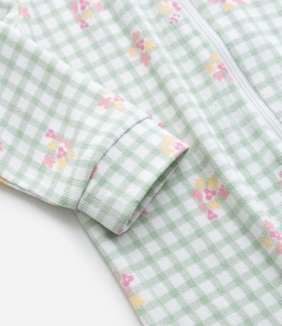 Enterito Infantil en Punto Vichy con Estampado Floral – Talle RN a 18 Meses 6