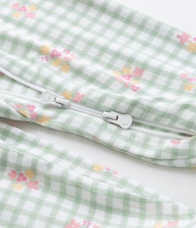Enterito Infantil en Punto Vichy con Estampado Floral – Talle RN a 18 Meses 7