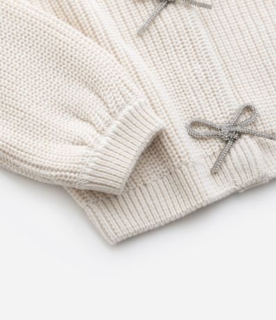 Cardigan Infantil en Punto con Lacitos Brillantes Delanteros – Talle 5 a 14 años 4