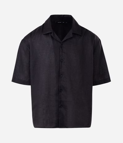 Camisa Boxy en Puro Lino con Cuello Bowling 5