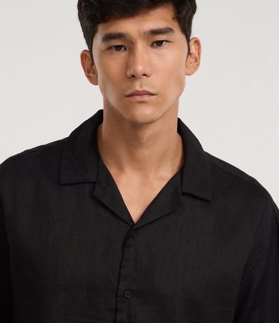 Camisa Boxy en Puro Lino con Cuello Bowling 3