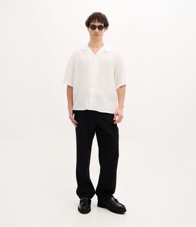 Camisa Boxy en Puro Lino con Cuello Bowling 2