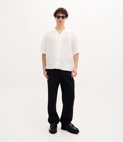 Camisa Boxy en Puro Lino con Cuello Bowling 4