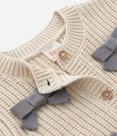 Cardigan Infantil en Punto con Lacitos Aplicados – Talle RN a 18 Meses 4