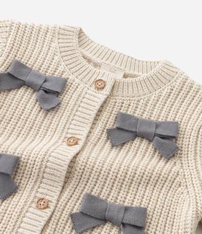 Cardigan Infantil en Punto con Lacitos Aplicados – Talle RN a 18 Meses 6