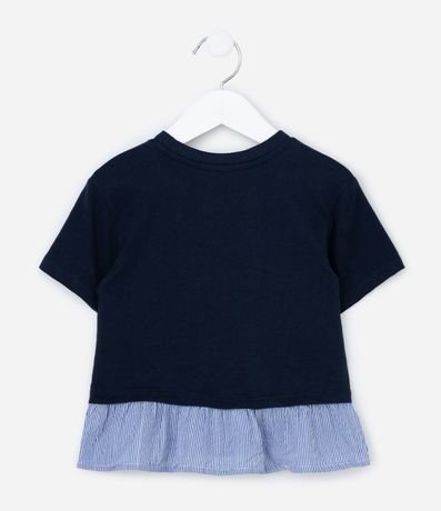 Remera Infantil con Estampa de Panquecas y Ruedo Rayado - Talle 1 a 6 años 3