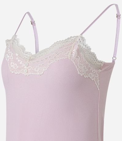 Camisolabretel Fino en Rib con Detalle de Encaje 5