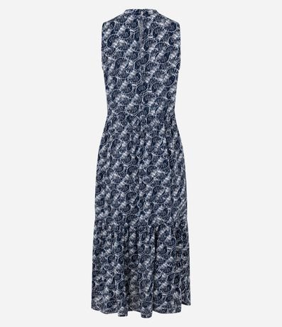 Vestido Evasê Largo en Viscosa con Estampa Caracolas 6