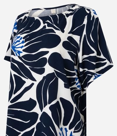 Vestido T-Shirt en Viscosa con Estampa de Follaje 2