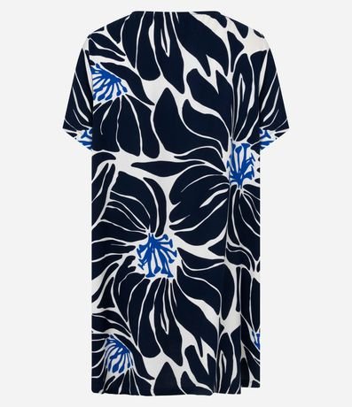Vestido T-Shirt en Viscosa con Estampa de Follaje 3
