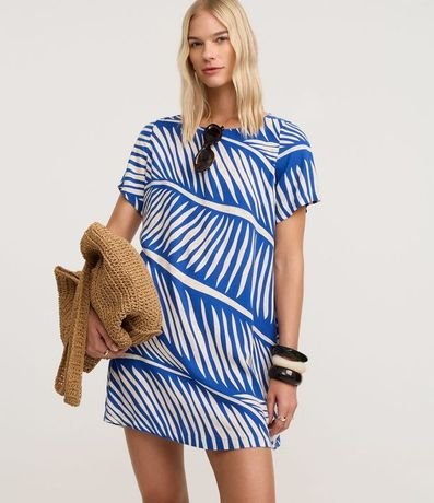 Vestido T-Shirt Plano en Viscosa con Estampa de Follaje 2