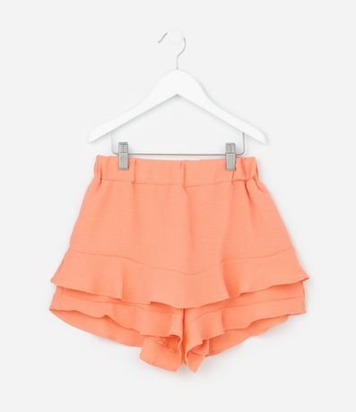 Pollera Infantil corta en Airflow con Volados - Talle 7 a 14 años 2