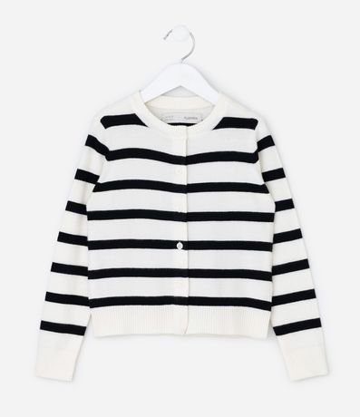 Cardigan Infantil en Punto Listrado con Modelo Ajustado – Talle 5 a 14 años 2