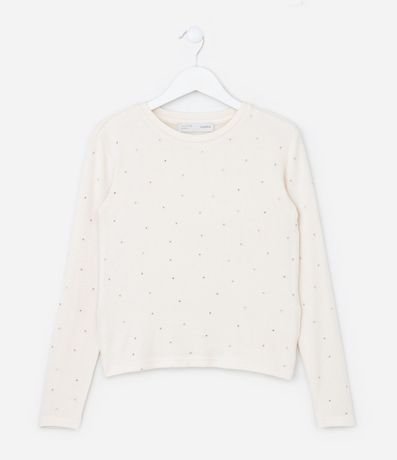 Saco Infantil en Punto con Aplicaciones Brillantes – Talle 5 a 14 años