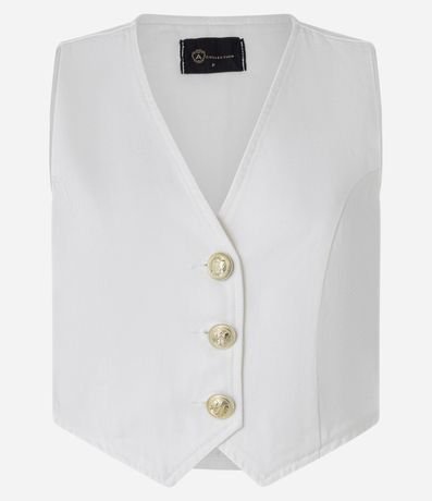 Chaleco en Sarga con Botones de Escudo y Pences 5