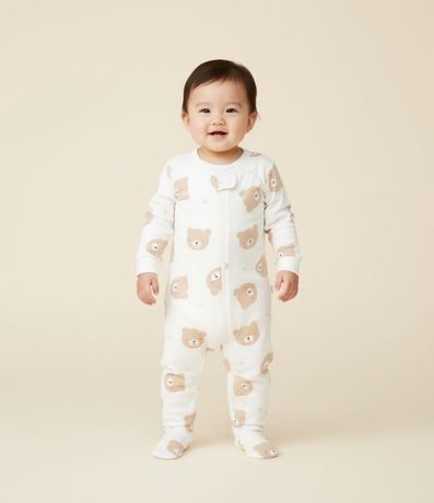 Mono Infantil en Peach Touch con Estampa de Osita - Talle RN a 18 meses 1