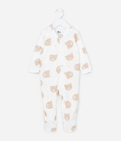 Mono Infantil en Peach Touch con Estampa de Osita - Talle RN a 18 meses