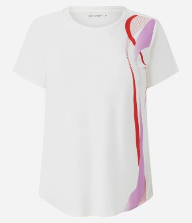 Remera Deportiva en Helanca con Estampa de Ondas Verticales 5