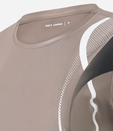 Remera Deportiva en Helanca con Estampa de Ondas Verticales 6
