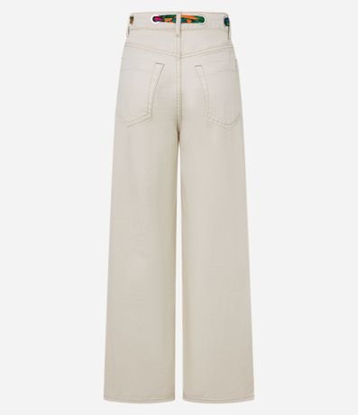 Pantalón Wide Leg en Sarga con Cinturón Pañuelo Estampado 6