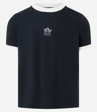 Remera Baby Tee en Algodón con Mini Icono de Ángel 4