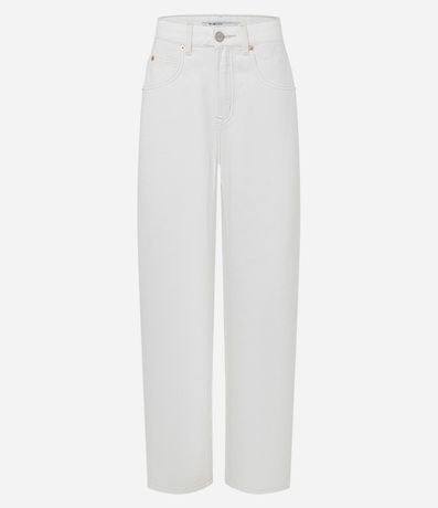 Pantalón Baggy Cintura Mediana en Sarga con Lateral Deslocada 5