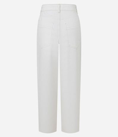 Pantalón Baggy Cintura Mediana en Sarga con Lateral Deslocada 6