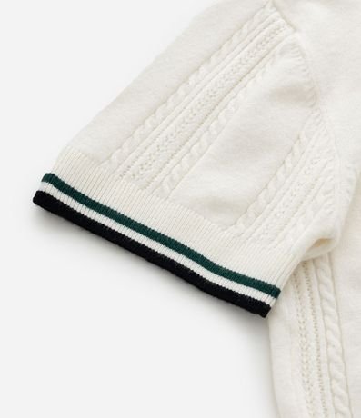 Blusa Infantil en efecto Punto con Cuello Polo y Rayas Contrastantes – Talle 5 a 14 años 6