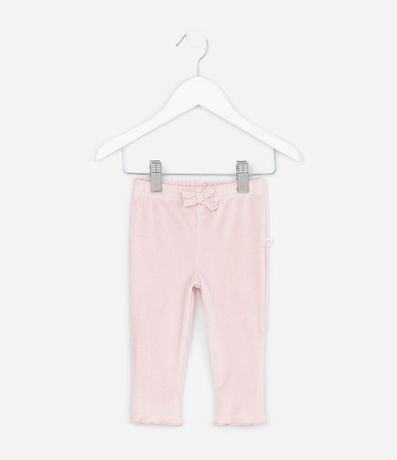 Pantalón Infantil en Terciopelo Cotelê con Moña y Ruedo Picot - Talle RN a 18 Meses 2