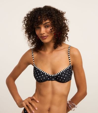 Bikini Top Media Taza en Microfibra de Lunares