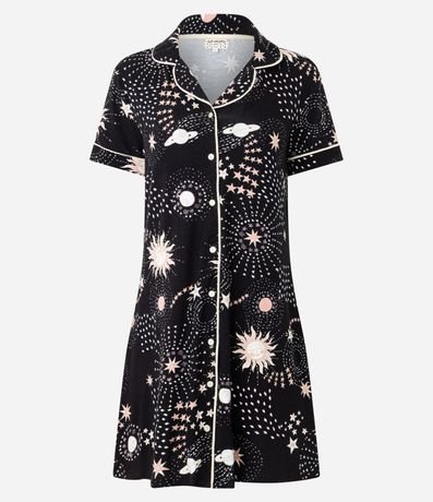 Camisón Americana en Viscosa con Estampa Espacio 4