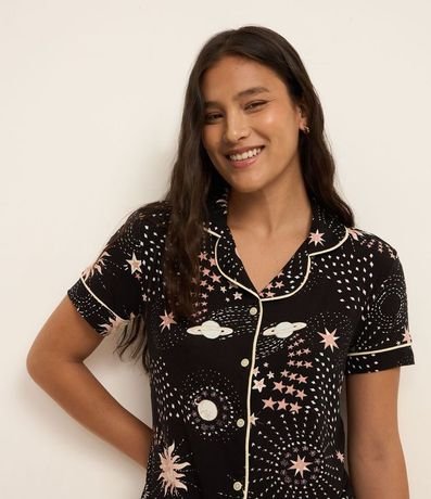 Camisón Americana en Viscosa con Estampa Espacio 2