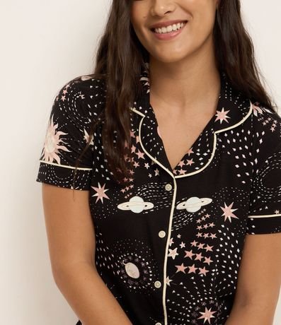 Camisón Americana en Viscosa con Estampa Espacio 3