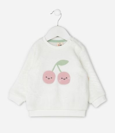 Conjunto Infantil con Bordado de Cerezas y Pantalón Acanalada – Talle 0 a 18 Meses 2