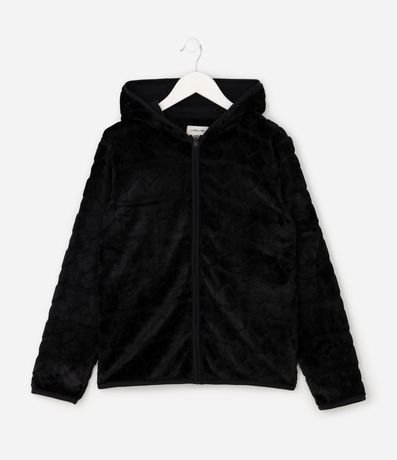 Campera Infantil en Fleece con Capucha y Relieve de Corazones – Talle 5 a 16 años 2