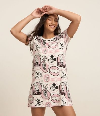 Camisón en Viscosa con Estampada Sellos Mickey