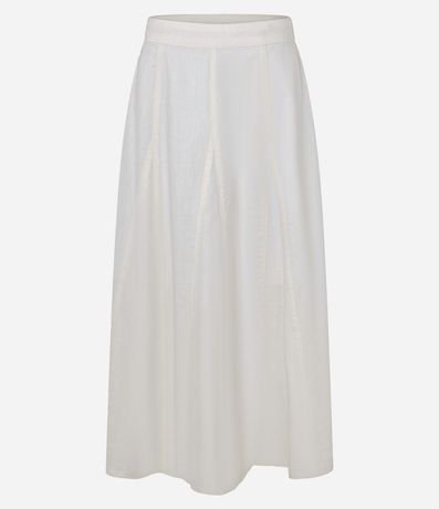 Pollera Evasê Midi en Sarga con Recortes y Nesgas 6