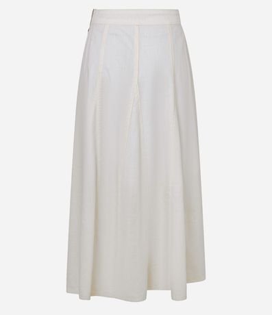 Pollera Evasê Midi en Sarga con Recortes y Nesgas 7