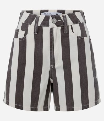 Short en Sarga con Trabillas y Rayas Largas 5